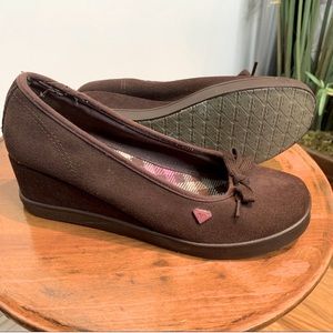 ROXY || Marilyn Suede Leather Slip On Wedges 7.5